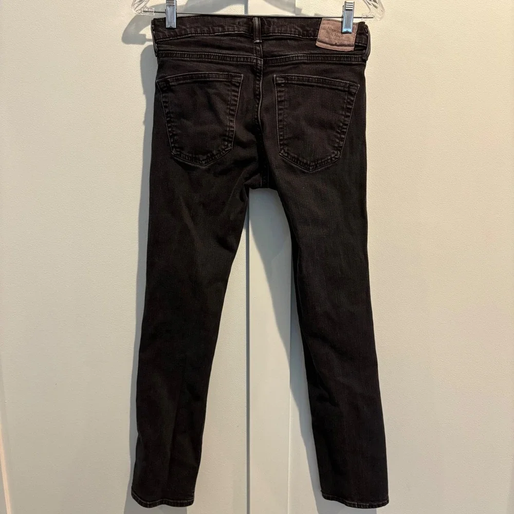 Abercrombie‎ & Fitch Black Skinny Jeans Men 28x28 (Tag 28x30) Stretch Slim A&F